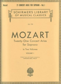 Mozart Concert Arias (21) For Soprano Vol 1 Sheet Music Songbook