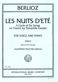 Berlioz Les Nuits Dete Op7 High Voice Sheet Music Songbook