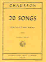 Chausson 20 Songs High Voice Kagen Sheet Music Songbook