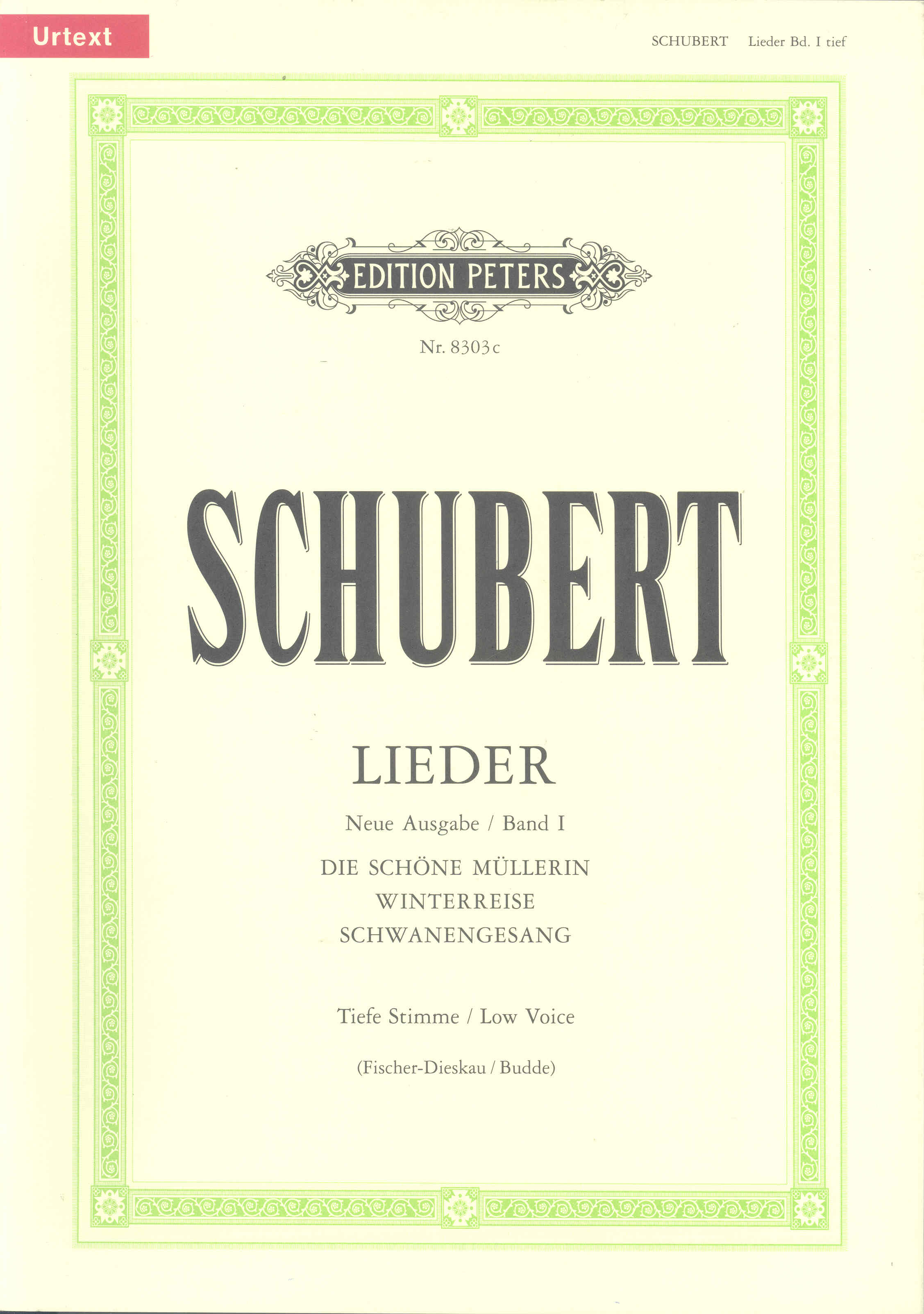 Schubert Die Schone Mullerin Low Sheet Music Songbook
