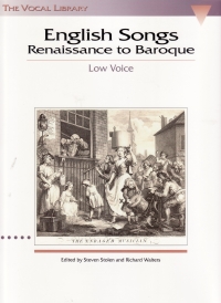 English Songs Renaissance To Baroque Low Voice Sheet Music Songbook
