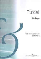 Purcell 6 Duets 2 Voices (high/med) & Piano Sheet Music Songbook