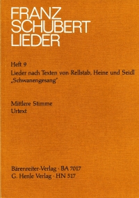 Schubert Lieder 9 Schwanengesang Medium Sheet Music Songbook