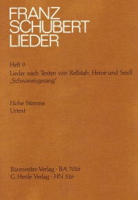 Schubert Lieder 9 Schwanengesang High Sheet Music Songbook