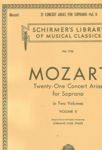 Mozart Concert Arias (21) For Soprano Vol 2 Sheet Music Songbook