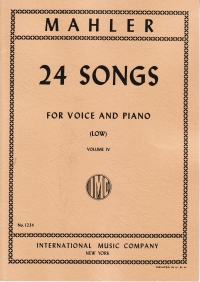 Mahler 24 Songs Volume 4 Low Voice Sheet Music Songbook
