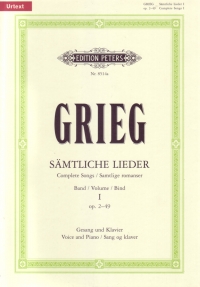 Grieg Complete Songs Vol 1 Op2-49 Eng/ger/nor Sheet Music Songbook