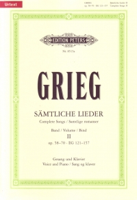 Grieg Complete Songs Vol 2 Op58-70 Eng Ger Nor Sheet Music Songbook
