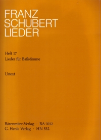 Schubert Songs (17) Bass Voice Sheet Music Songbook
