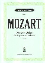 Mozart Concert Arias Soprano Vol 1 Sheet Music Songbook