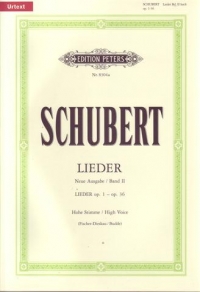 Schubert Songs Vol 2 High New Edition Sheet Music Songbook