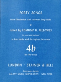 40 Songs From Elizabethan/jacobean Songbks 4b Low Sheet Music Songbook