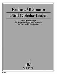 Brahms 5 Ophelia Songs Voice String Quartet Sheet Music Songbook