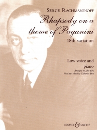 Rachmaninoff 18th Variation Theme Paganini Voice Sheet Music Songbook