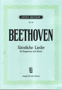 Beethoven Complete Songs (samtliche Lieder) High Sheet Music Songbook