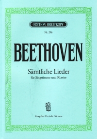 Beethoven Complete Songs (samtliche Lieder) Low Sheet Music Songbook