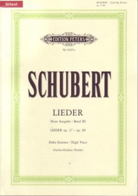 Schubert Songs (complete) Vol 3 High Sheet Music Songbook