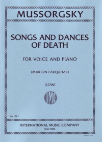 Mussorgsky Songs & Dances Of Death Low Eng/russ Sheet Music Songbook
