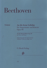 Beethoven An Die Ferne Geliebte Op98 High Voice/pf Sheet Music Songbook