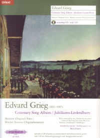 Grieg Centenary Song Album Medium Book & Cd Sheet Music Songbook