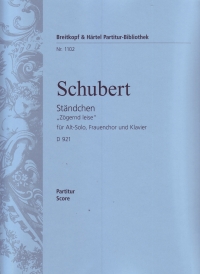 Schubert Standchen Alto Solo And Ssaa Sheet Music Songbook