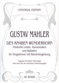 Mahler Des Knaben Wunderhorn High Voice Sheet Music Songbook