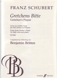 Schubert Gretchens Bitte (gretchens Prayer) High Sheet Music Songbook