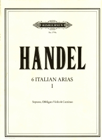 Handel Italian Arias (6) Vol 1 Soprano Violn Piano Sheet Music Songbook