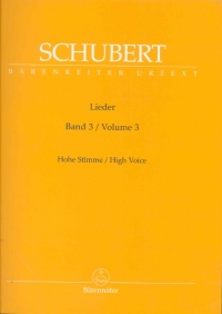 Schubert Lieder Vol 3 High Voice Durr Sheet Music Songbook
