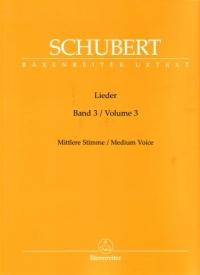 Schubert Lieder Vol 3 Medium Voice Durr Sheet Music Songbook