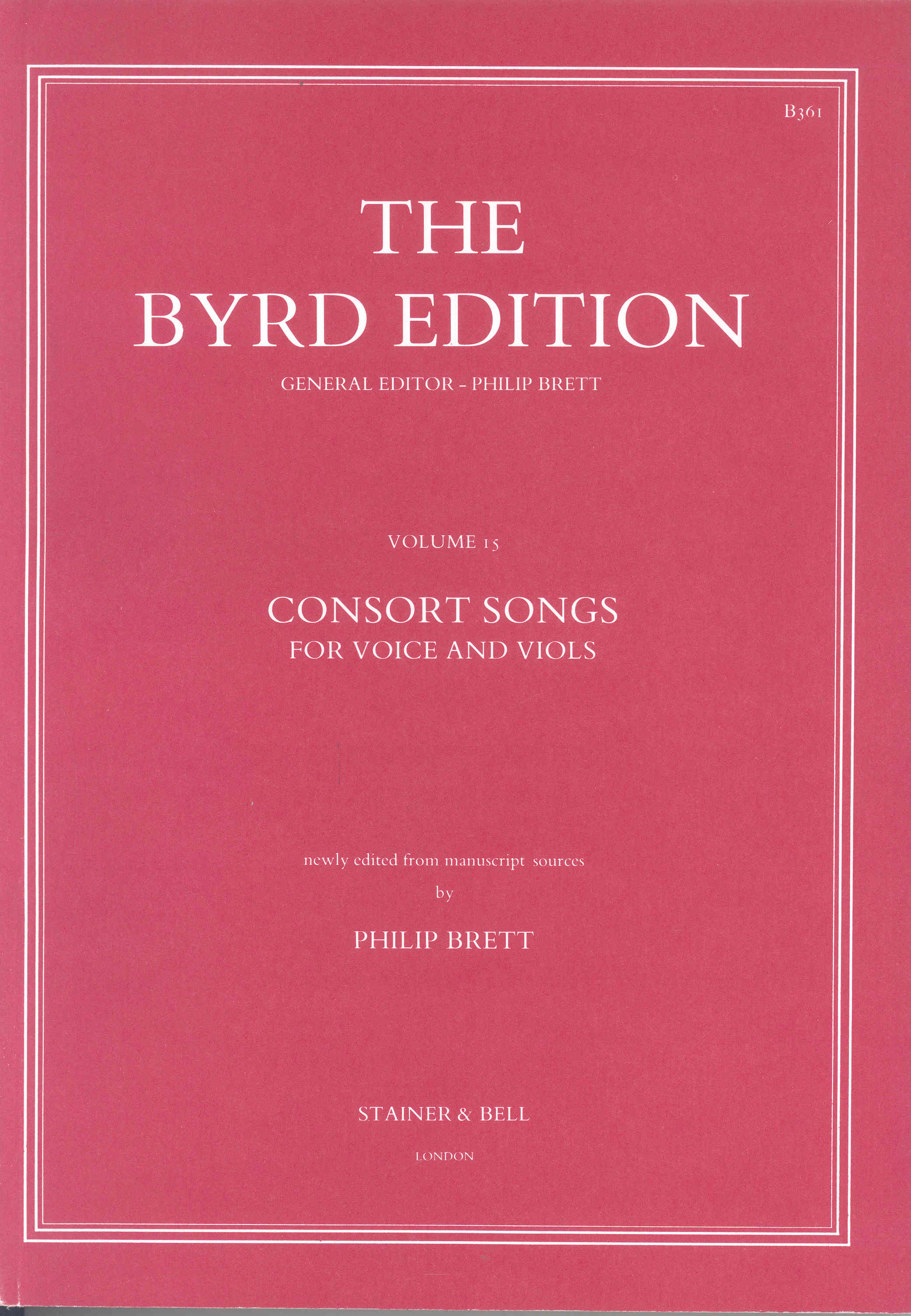 Byrd Consort Songs From Manuscript Sources V15 Sheet Music Songbook