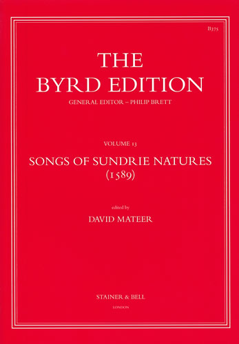 Byrd Songs Of Sundrie Natures Byrd Edition Vol 13 Sheet Music Songbook