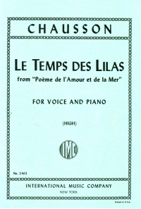 Chausson Le Temps Des Lilas High Voice Sheet Music Songbook
