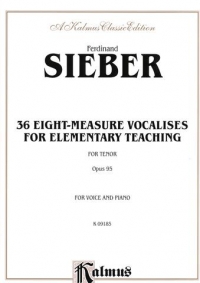 Sieber 36 Eight Measure Vocalises Op95 Tenor Sheet Music Songbook