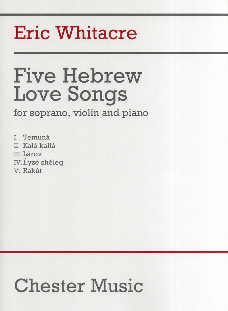 Whitacre Five Hebrew Love Songs Sop/violin & Piano Sheet Music Songbook