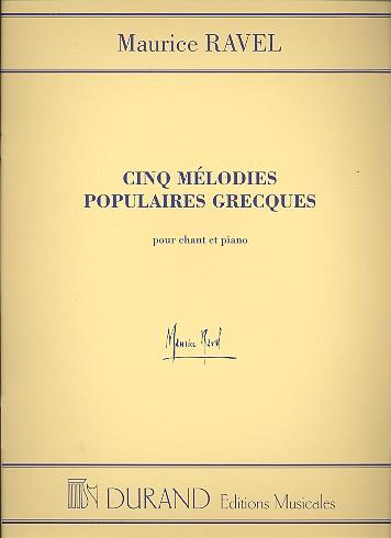 Ravel 5 Melodies Populaires Grecques Medium Voice Sheet Music Songbook