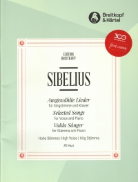 Sibelius 15 Selected Songs High Voice & Piano Sheet Music Songbook