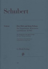 Schubert Shepherd On The Rock D965 Voice Clarinet Sheet Music Songbook