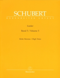Schubert Lieder Vol 5 Durr High Voice Sheet Music Songbook