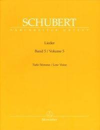 Schubert Lieder Vol 5 Durr Low Voice Sheet Music Songbook