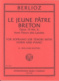 Berlioz Le Jeune Patre Breton Op13/4 Ten Vce Hn Pf Sheet Music Songbook
