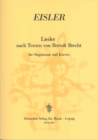 Eisler Lieder On The Texts On Brecht Voice & Piano Sheet Music Songbook