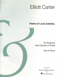 Carter Poems Of Louis Zukofsky Soprano & Clarinet Sheet Music Songbook