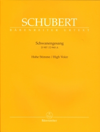 Schubert Schwanengesang D975 High Voice Sheet Music Songbook