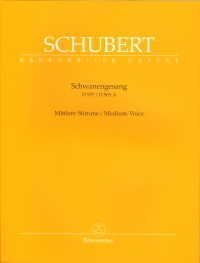 Schubert Schwanengesang D957 Medium Voice Sheet Music Songbook