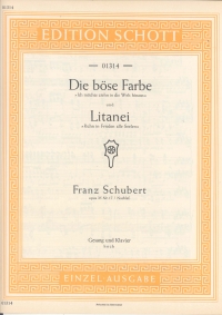 Schubert Die Bose Farbe & Litanei D796/d343 Voc/pf Sheet Music Songbook