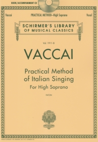 Vaccai Practical Method High Soprano + Audio Sheet Music Songbook