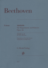 Beethoven Adelaide Op46 High Voice & Piano Sheet Music Songbook