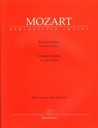 Mozart Concert Arias High Soprano Sheet Music Songbook