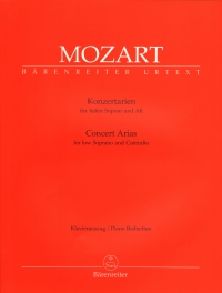 Mozart Concert Arias Low Soprano & Contralto Sheet Music Songbook